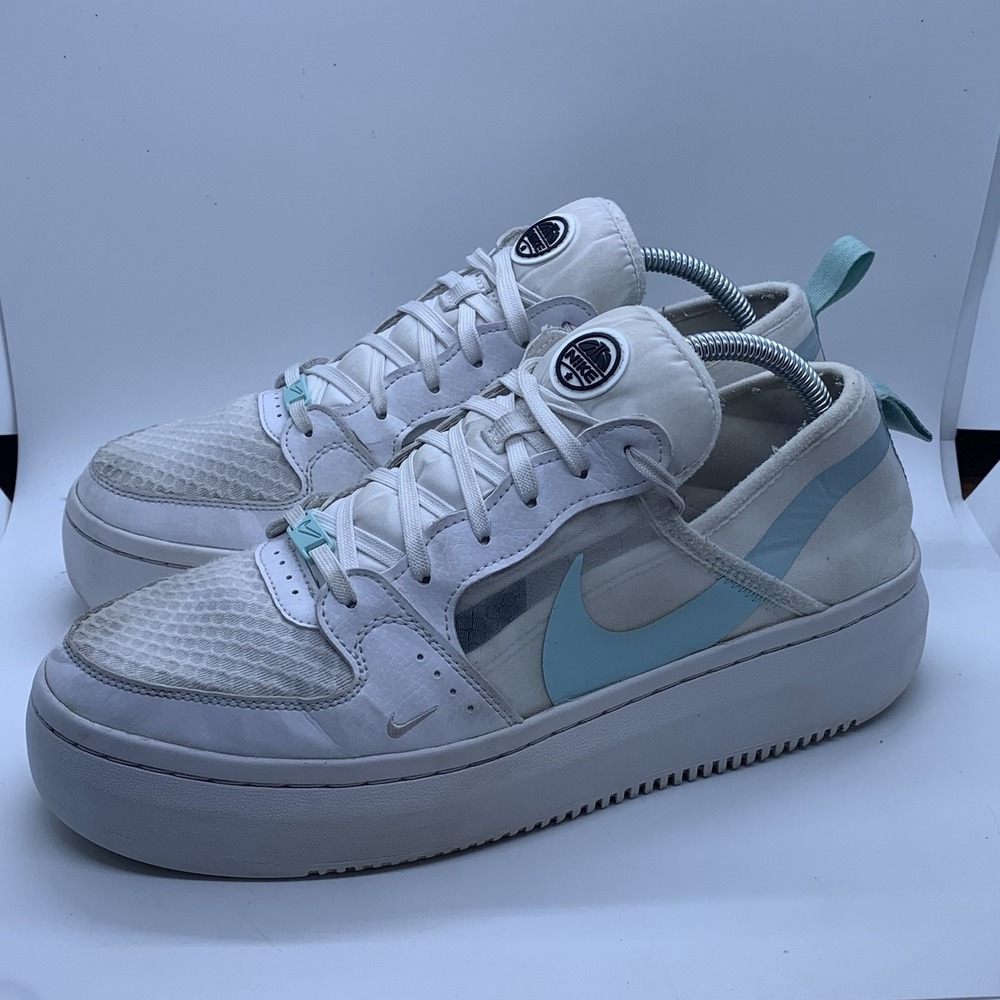 Nike Court Vision Womens 11 White Green Alta TXT Basketball Running Sneakers